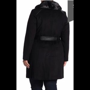 Via Spiga Jackets & Coats - Via Spiga,Faux Leather Trim Wool Blend Jacket,NWT Via Spiga Jackets & Coats - Via Spiga,Faux Leather Trim Wool Blend Jacket,NWT